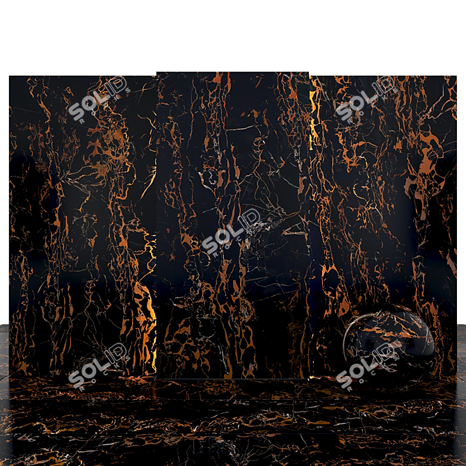 Elegant Portoro Black Marble: Versatile Tiles & Slabs 3D model image 1