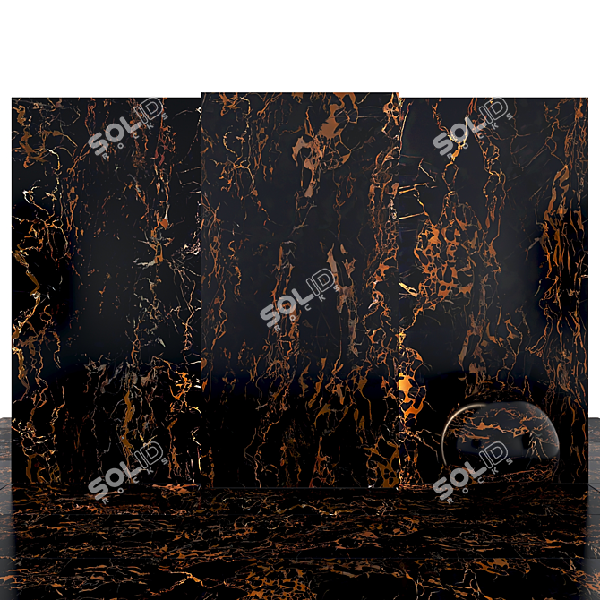 Elegant Portoro Black Marble: Versatile Tiles & Slabs 3D model image 2