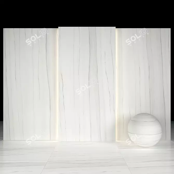 Elegant White Zebrino Marble 3D model image 1