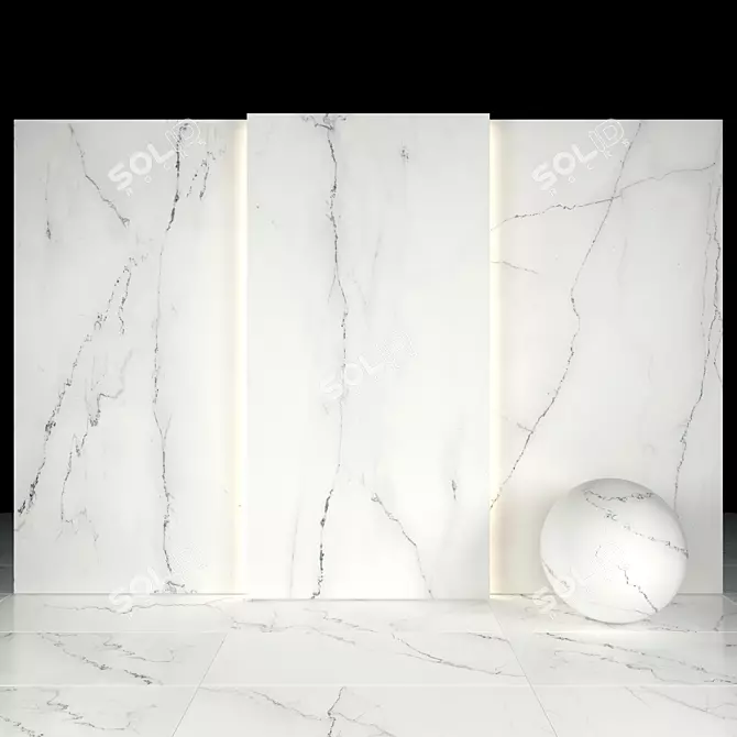 Elegant Calacatta AL Marble 3D model image 1