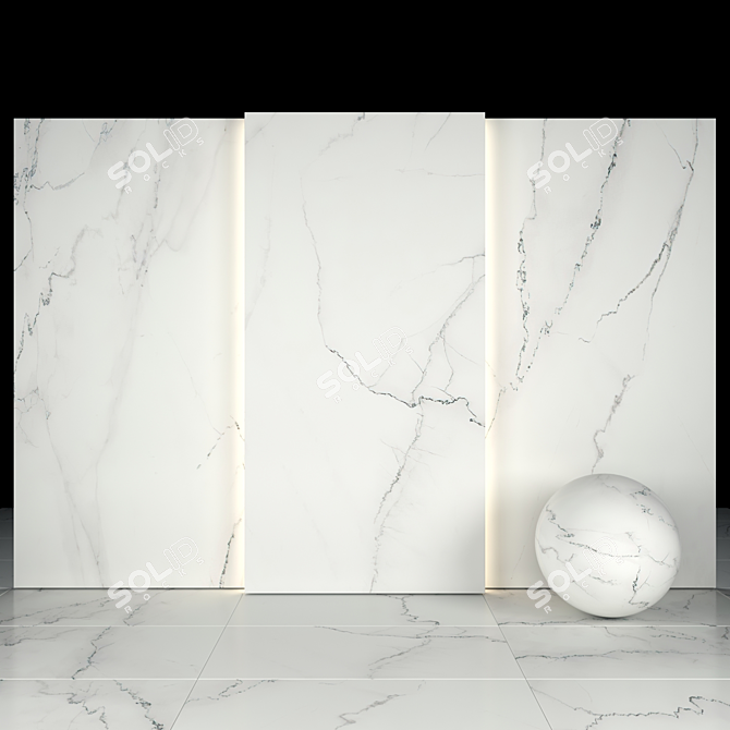 Elegant Calacatta AL Marble 3D model image 2