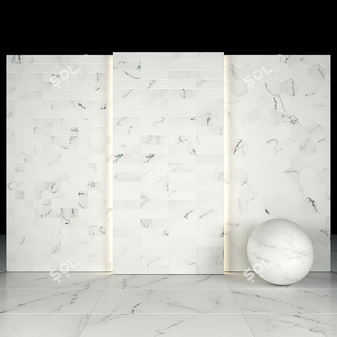 Elegant Calacatta AL Marble 3D model image 3