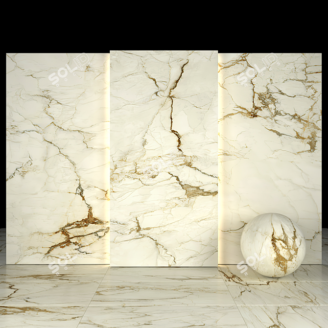 Calacatta Old Stain Marble: Texture Variety 3D model image 1