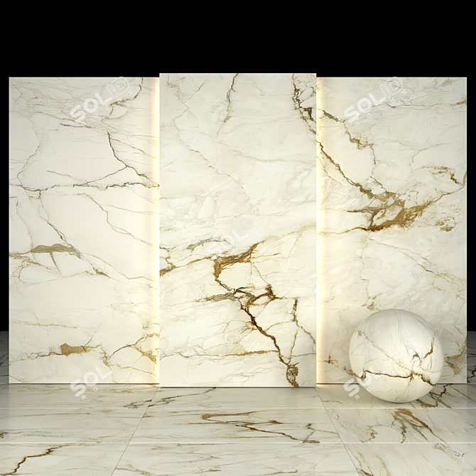 Calacatta Old Stain Marble: Texture Variety 3D model image 2