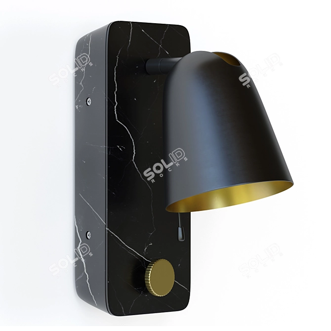 Luxury Marble Base Gold Interior Cristiani Luminaire 3D model image 1