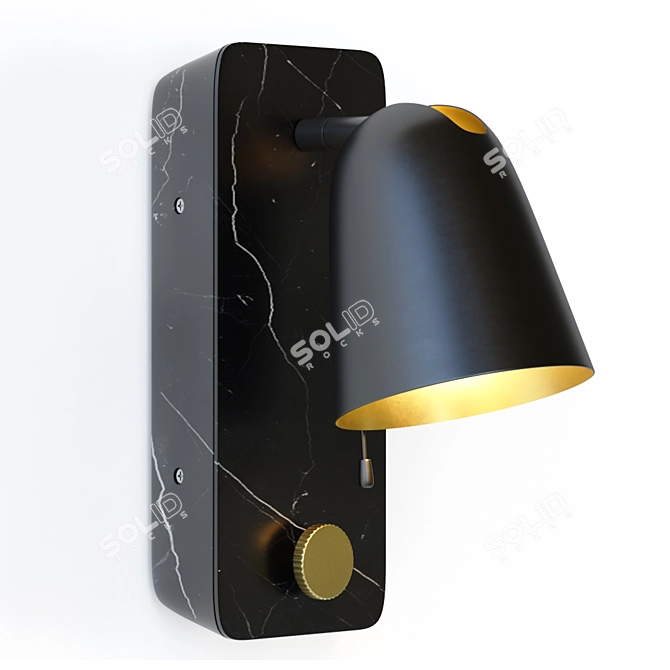 Luxury Marble Base Gold Interior Cristiani Luminaire 3D model image 2