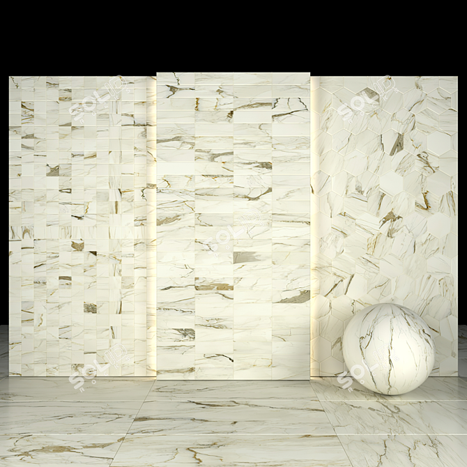 Elegant Calacatta Old Stain Marble 3D model image 3