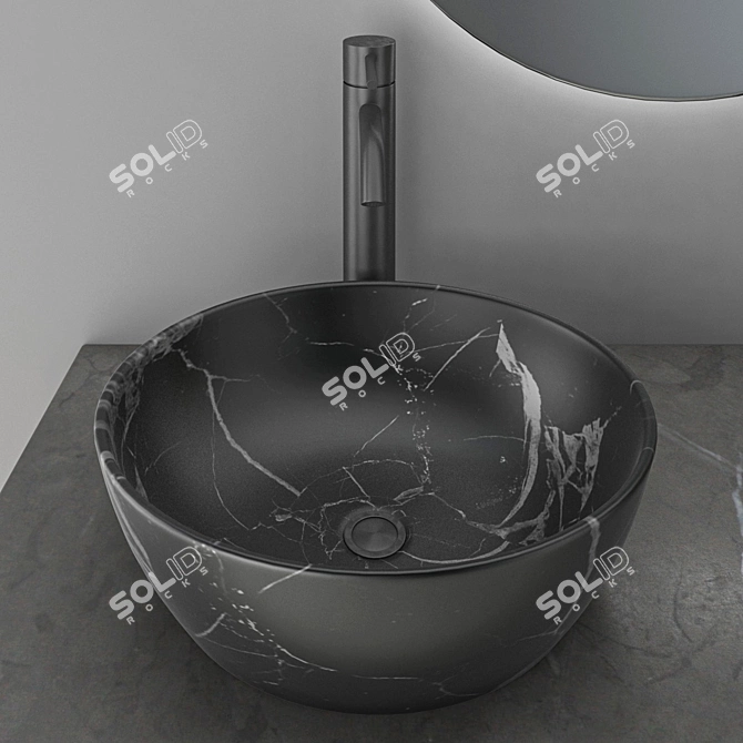 Sleek 6-Piece Bathroom Set 3D model image 2