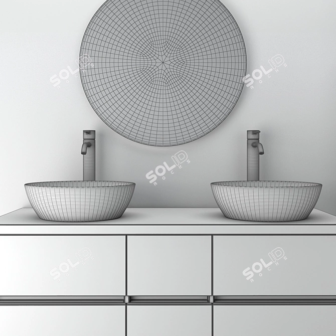 Sleek 6-Piece Bathroom Set 3D model image 4