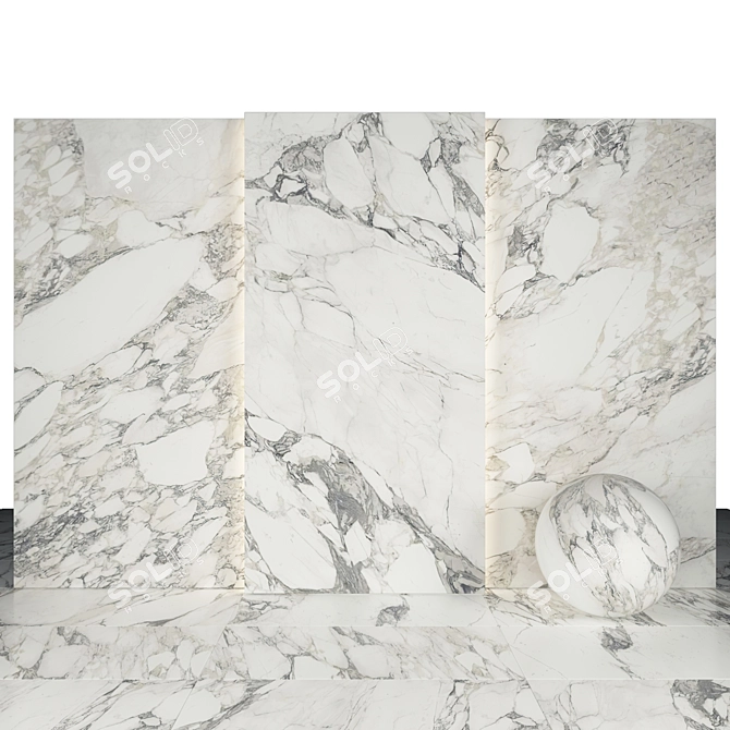 Elegant Arabescato Marble Collection 3D model image 2