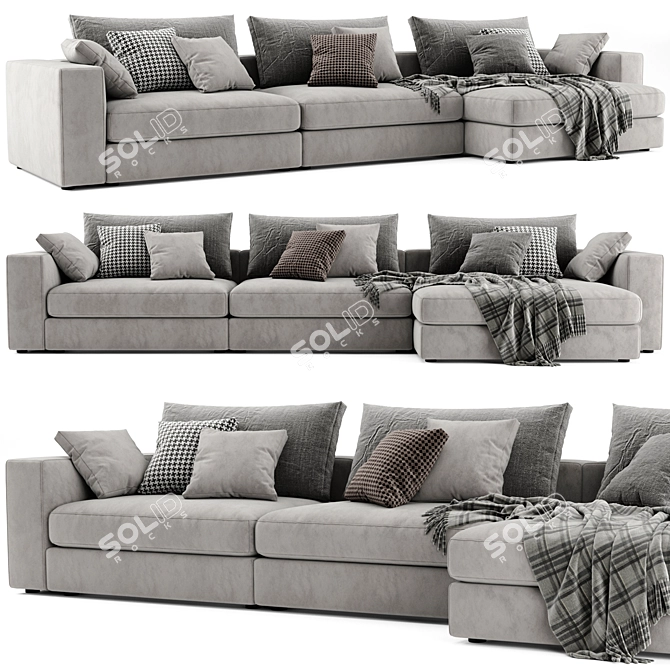 Luxurious Linteloo Hamptons Chaise: Ultimate Comfort 3D model image 1