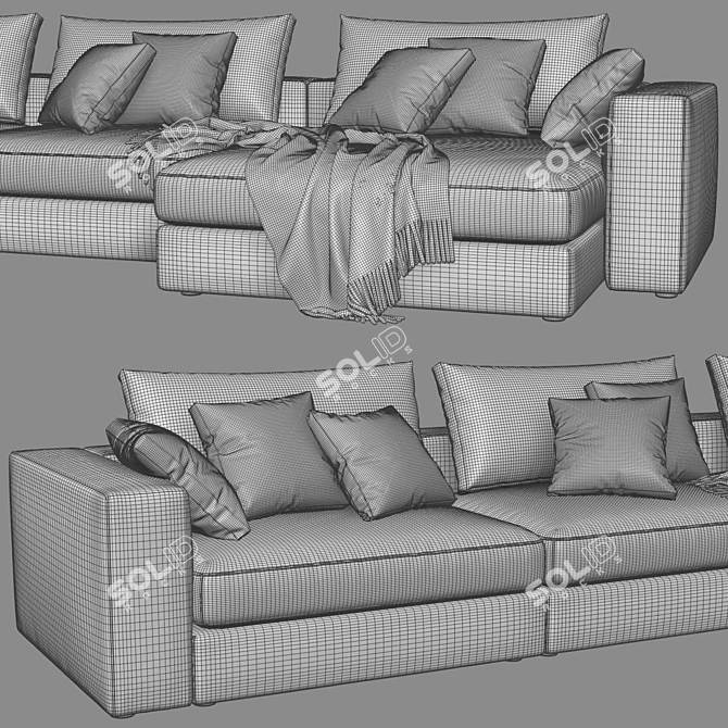 Luxurious Linteloo Hamptons Chaise: Ultimate Comfort 3D model image 4