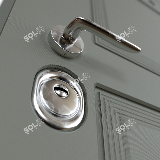 Contemporary Entry Door: Sleek Design & PBR Materials 3D model image 3