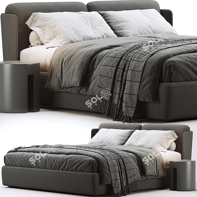 Elegant Meridiani Kira Bed 3D model image 1