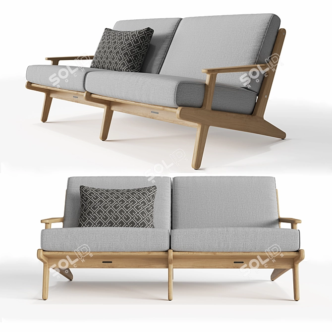 Bay 2-Seater Sofa: Sleek Elegance & Ultimate Comfort 3D model image 1