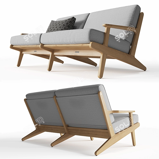 Bay 2-Seater Sofa: Sleek Elegance & Ultimate Comfort 3D model image 2