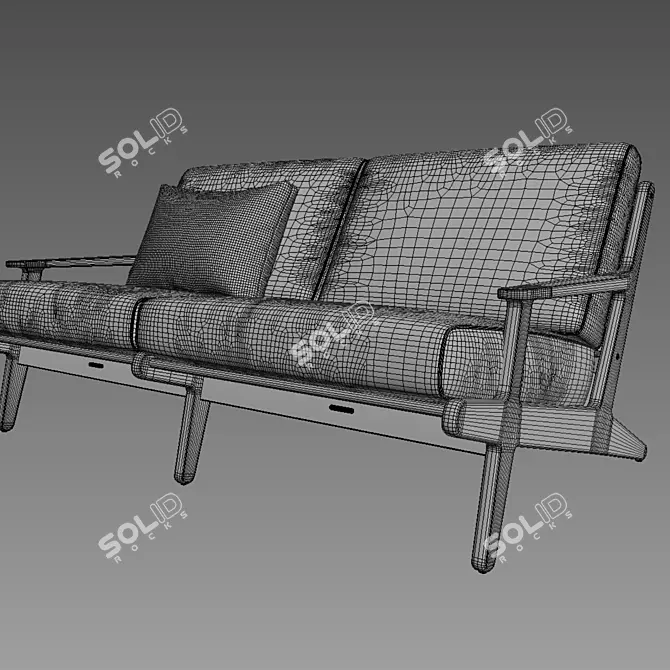 Bay 2-Seater Sofa: Sleek Elegance & Ultimate Comfort 3D model image 3