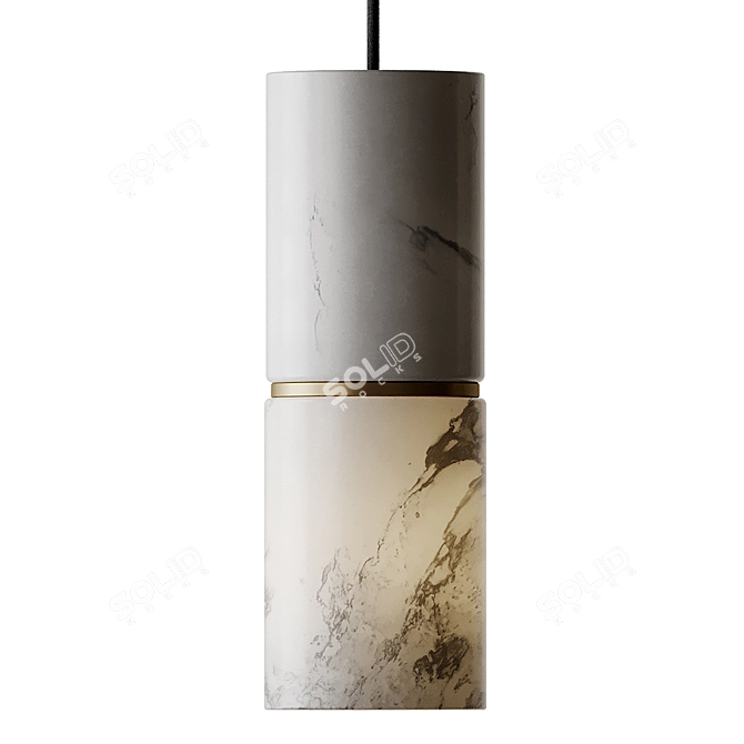 Sleek Marble Pendant Lamp 3D model image 2