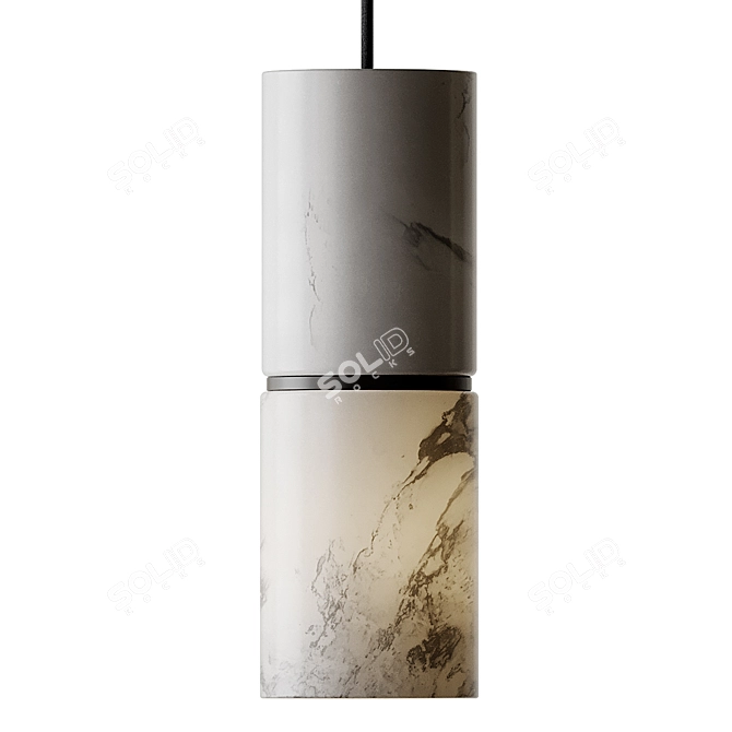 Sleek Marble Pendant Lamp 3D model image 3