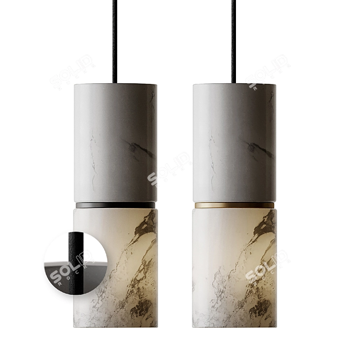 Sleek Marble Pendant Lamp 3D model image 5