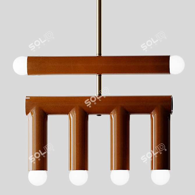 Elegant Trn D2 Pendant Lamp - Black & Brown 3D model image 1