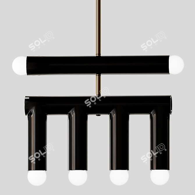 Elegant Trn D2 Pendant Lamp - Black & Brown 3D model image 4