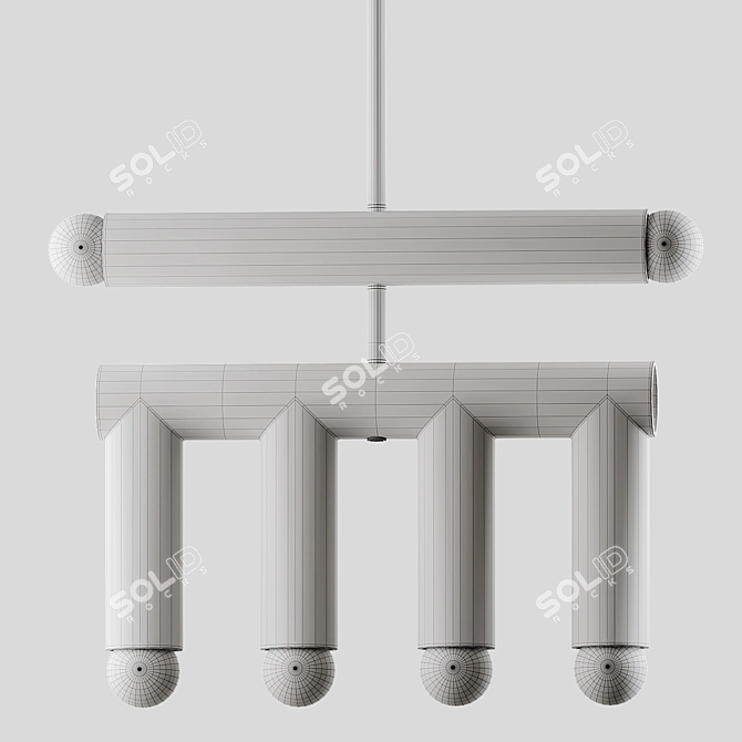 Elegant Trn D2 Pendant Lamp - Black & Brown 3D model image 5