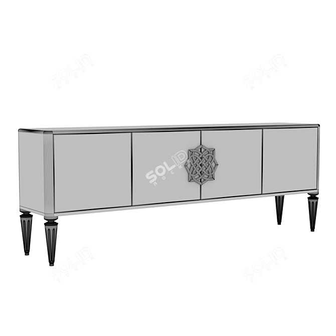 Elegant Art Deco Durham Sideboard 3D model image 1