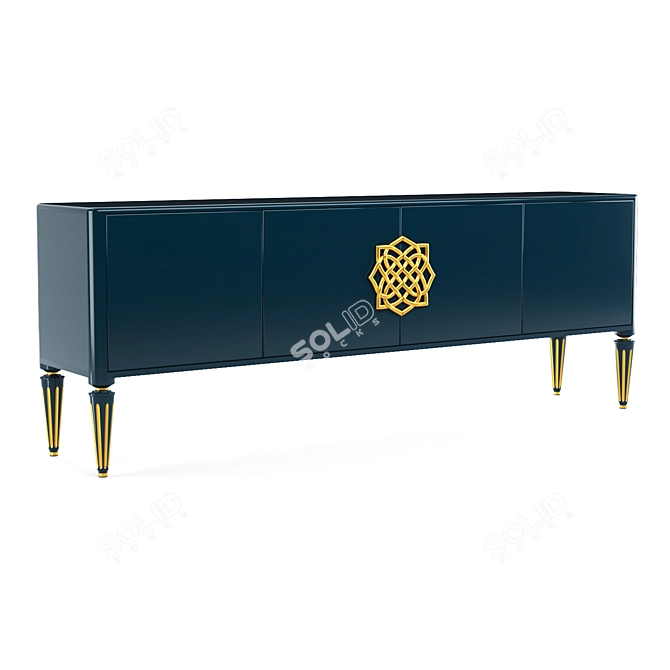 Elegant Art Deco Durham Sideboard 3D model image 3