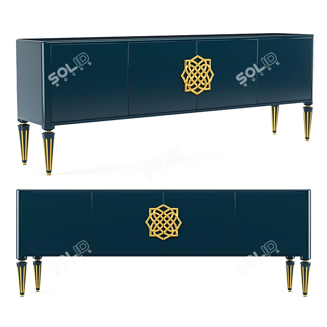 Elegant Art Deco Durham Sideboard 3D model image 5