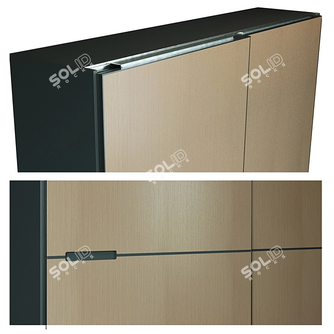 Sleek Modern Wardrobe: 258cm Height, 278cm Width 3D model image 2