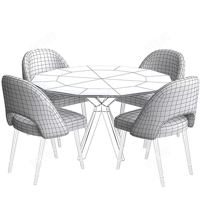 Modern Dining Set: Ralf Table & Cliff Chair 3D model image 4