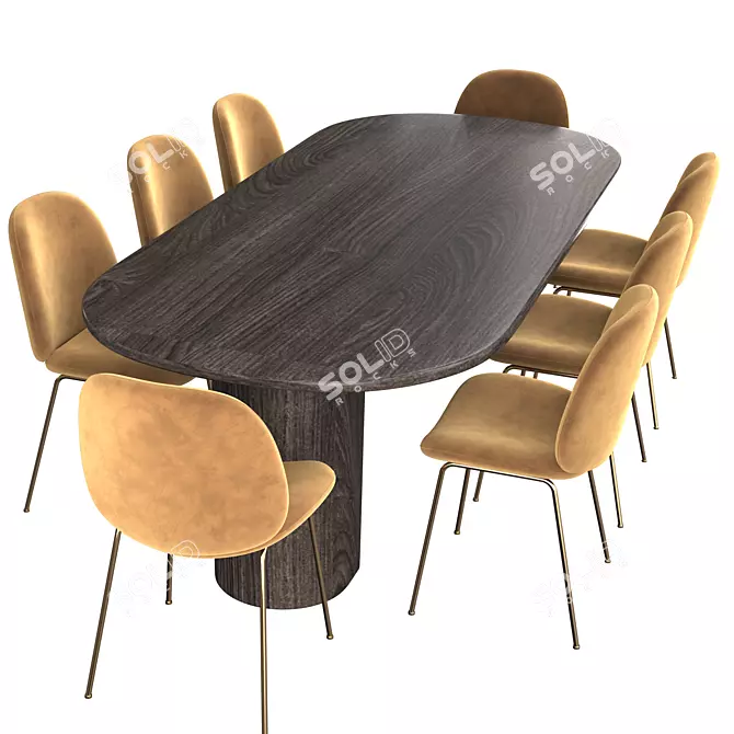 Elegant Dining Set 2015 3D model image 3
