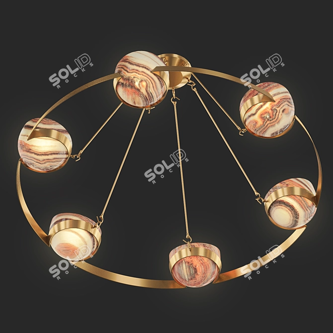 Elegant Onyx Chandelier 3D model image 3