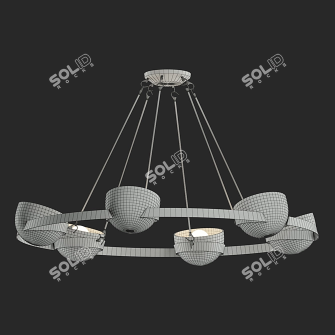 Elegant Onyx Chandelier 3D model image 5