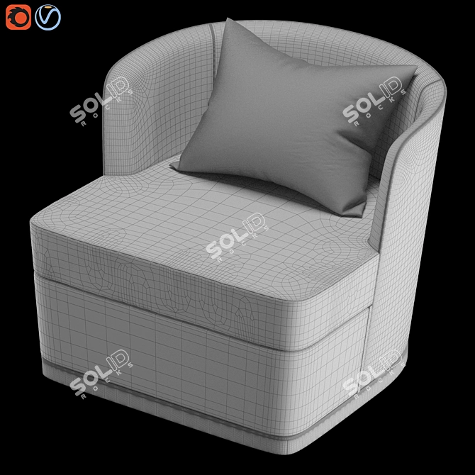Michael Curvy Backrest Armchair 3D model image 4
