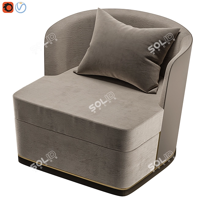 Michael Curvy Backrest Armchair 3D model image 5