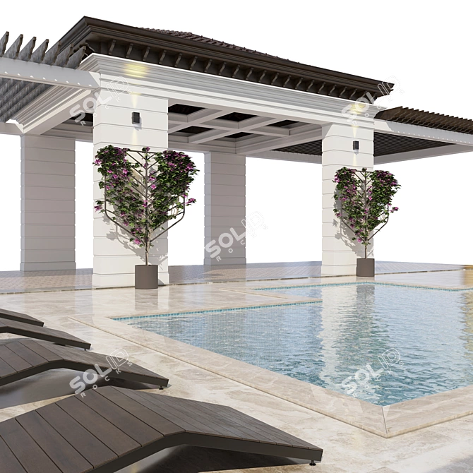 3D Swimming Pool Design Bundle 3D model image 2