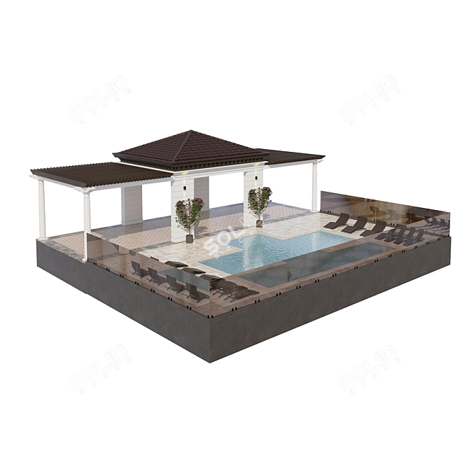 3D Swimming Pool Design Bundle 3D model image 3