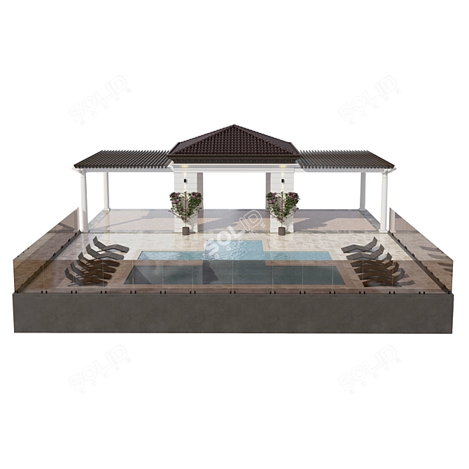 3D Swimming Pool Design Bundle 3D model image 4