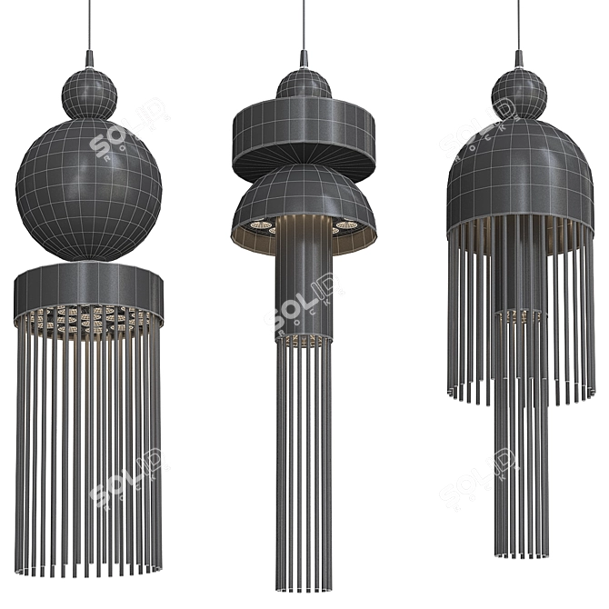 Luxury Masiero Nappe Pendant Light 3D model image 3