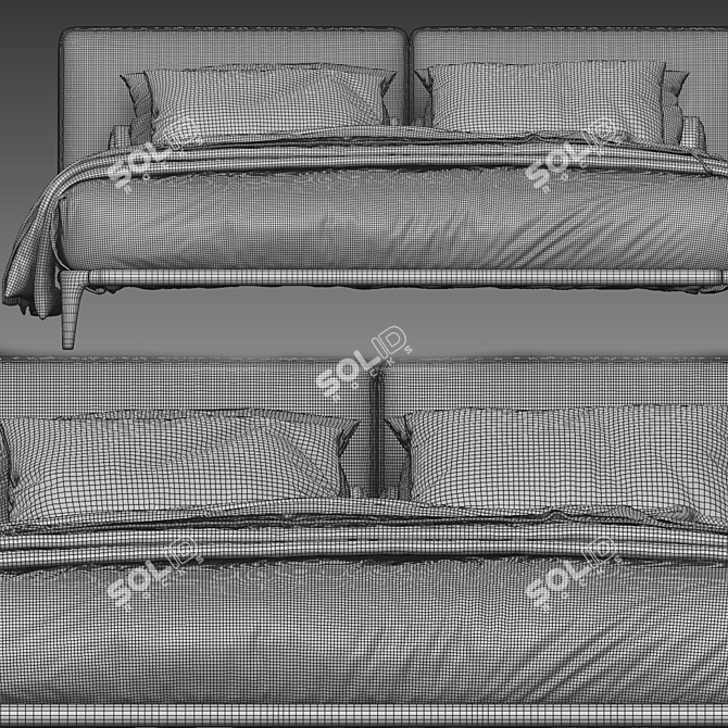 Luxury Bed Park Uno by Poliform 3D model image 4