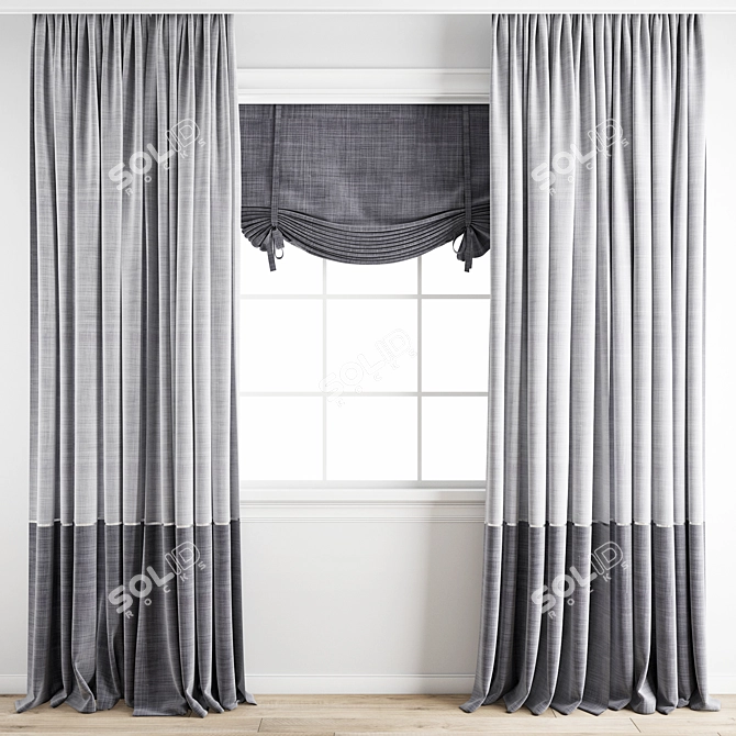 Premium Polygonal Curtain Model 3D model image 1