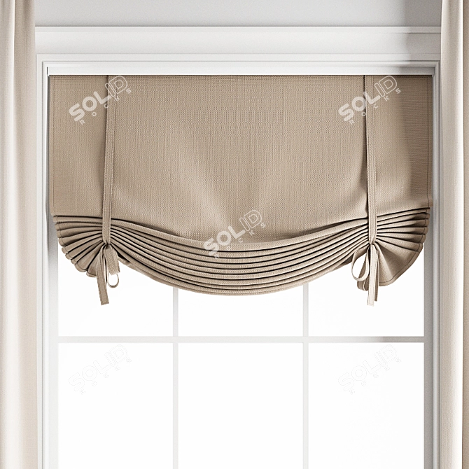 Premium Polygonal Curtain Model 3D model image 8