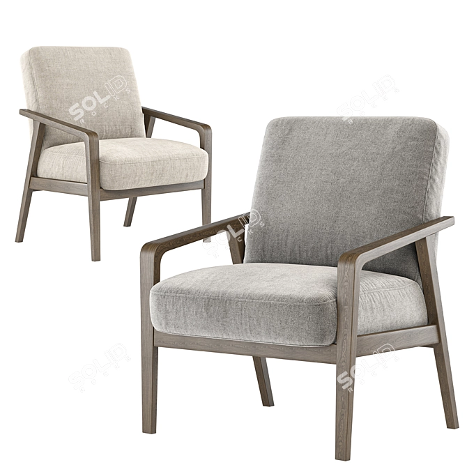 Rivet Huxley: Mid Century Chair 3D model image 2