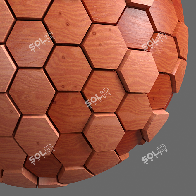Wooden Wall Decor: 10-Pbr Material 3D model image 5