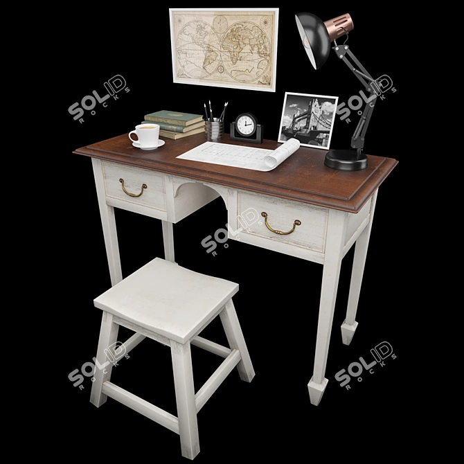 Italian Office and Home Workspace 3D model image 1