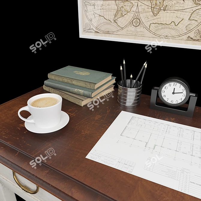 Italian Office and Home Workspace 3D model image 2