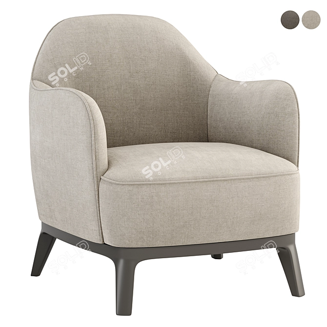 Lysandre Flexform Armchair: Seamless Style and Comfort 3D model image 1