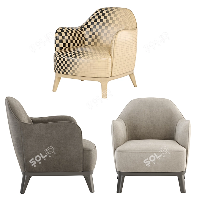 Lysandre Flexform Armchair: Seamless Style and Comfort 3D model image 4